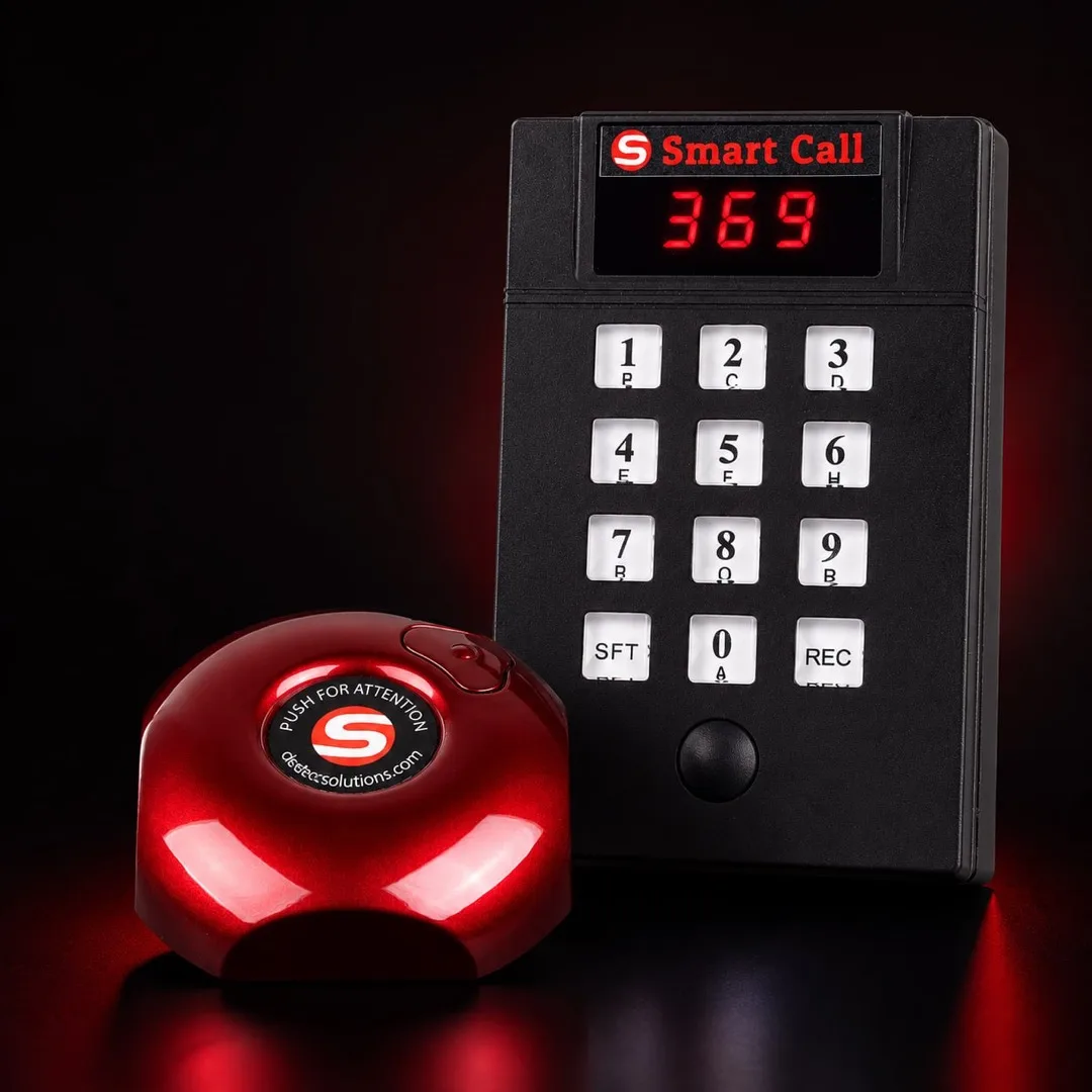 Botão e teclado transmissores Smart Call sem fio na linha de produção